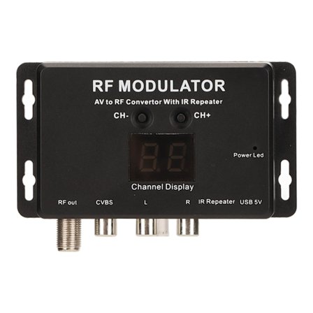 RF-modulator Professionell AV till RF-omvandlare med IR-repeater för digitalbox DVR DVD