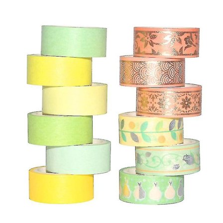 12 rullar Washi Tape Set Djur Washi Tape Dekaler Leopardmönster Skolmaterial Lim