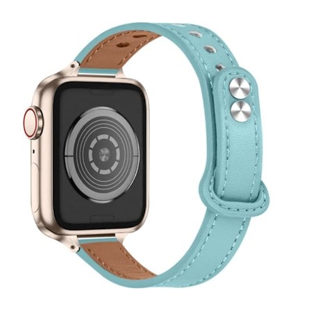 Apple Watch Series 8 (41mm) klockarmband i äkta läder - Baby Blå
