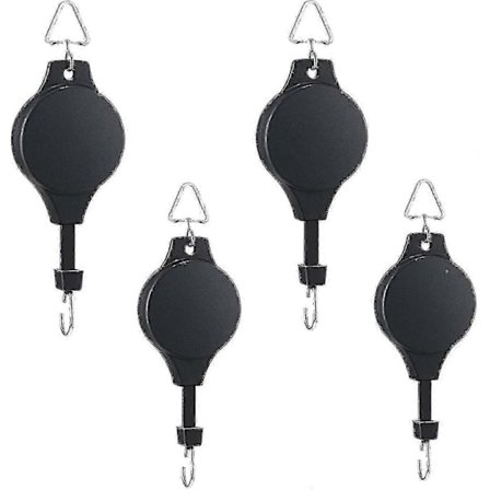 4-pack Växtlyft med Spolfunktion Justerbar Växtupphängning Hängande Blomkruka För Trädgårdskorgar Krukor Och Fågelmatare I Olika