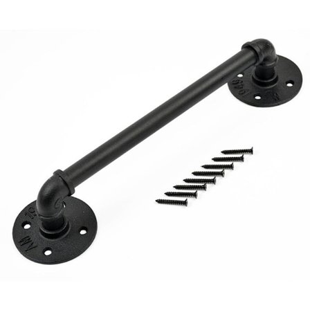 Industriell Vintage Svart Metall Rör Handdukshållare Rack Bar - Badrumstillbehör