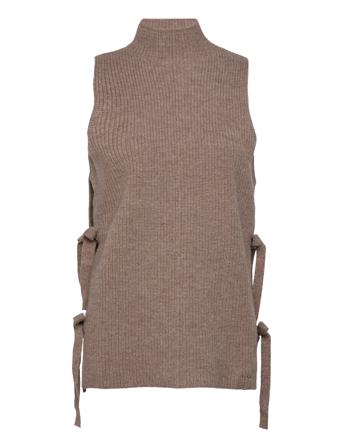 Recycled Wool High-Neck Vest Vests Knitted Vests Brun Calvin Klein