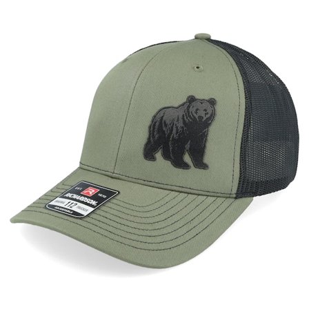 Wild Spirit - Grön trucker Keps - Bear Engraved 112 Split Loden/Black Trucker @ Hatstore