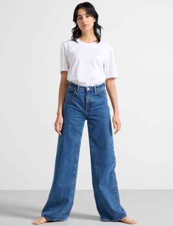 Lindex Trousers Denim Jackie Retro Bl - Blue - 40