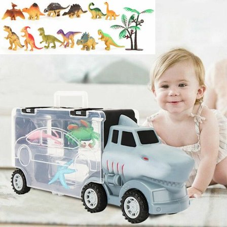 Dinosaur lastbil legetøj transport køretøj legesæt, julegave til drenge.