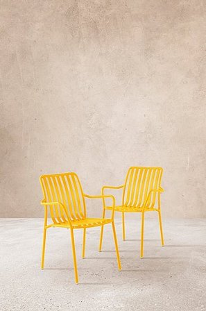 Jotex - Armleunstoel 2-pack Geel Geel - NANTERRE - Koop Tuinstoelen & tuinkrukken bij Jotex