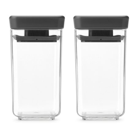 Brabantia Tasty+ stapelbart behållarset 2 delar, mörkgrå | Matlagning > Köksredskap > Matförvaring | Bagaren och Kocken