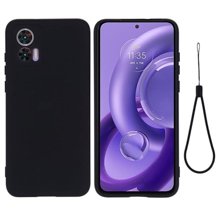 Matt Motorola Edge 30 Neo skal av flytande silikon - Svart