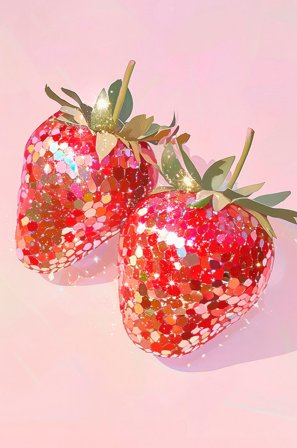 Pelcasa - Plakat Sparkling Strawberries - Rød - Postere - Fra Homeroom