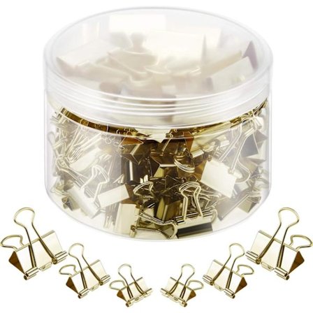 150 stk papirclips papirclips papirclips assorterte størrelser (gull)