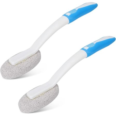 Pimpsten til toiletrensning, pletfjerner til hårdt vand, badeværelsesrengøringsbørster, toiletpimpsten med håndtag til toiletter, badekar 2 stk