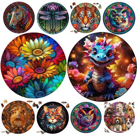 Upeat kukat puiset eläinpalapeli aikuisille lapsille Ihanat lohikäärmeen korkealaatuiset palapelit Brain Twister -lelut