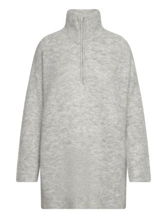 Slfsia Ras Ls Long Knit High Neck Grey Selected Femme