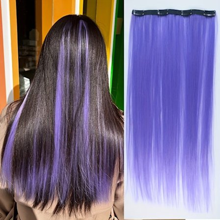 Elegantit kiharat Clip-in-hiustenpidennykset naisille, 55,88 cm korkean lämpötilan kuitusynteettinen hiuslisäke, monivärinen pakkaus Pa [DB]