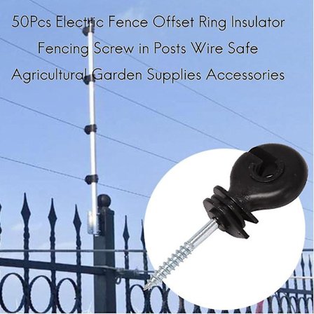 50 stk. Elektrisk Gærde Offset Ring Isolator Gærde Skrue I Pæle Tråd Sikker Landbrugs Have Sup
