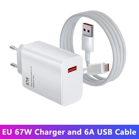 Original Xiaomi 67W USB Super Snabbladdare Ström Mi 12 11 6A Typ C Kabel POCO X5 X4 Pro Redmi Note 9 10 11 Laddare EU Laddare och Kabel