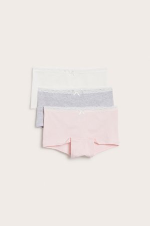 Kappahl | Boxertrosor med spets 3-pack | Ljusrosa