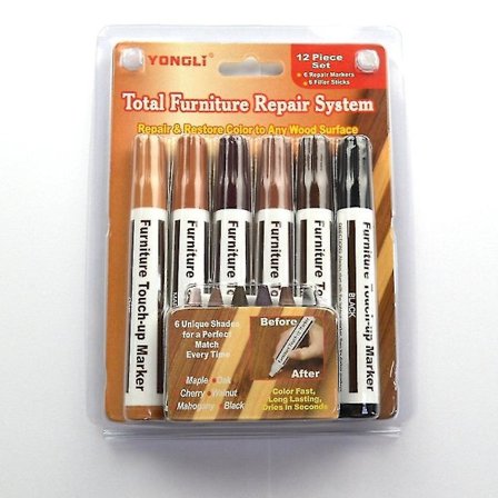 Träfärg Scratch Fix Pen Trä Reparationsmarkör 6PCS