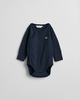 GANT - Body med logo til baby, unisex evening blue