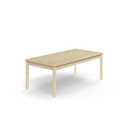 Bord DECIBEL, 1600x800x590 mm, støjreducerende linoleum, birk/beige