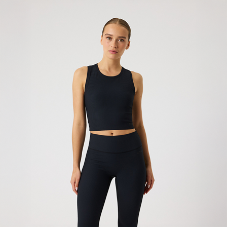 Björn Borg Studio Ribbed Cropped Tanktop Sort