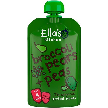 Ella's Kitchen Babymos broccoli, pære & ærter (4 mdr) Ø, Helse & Madvarer, Babymad, Babymos