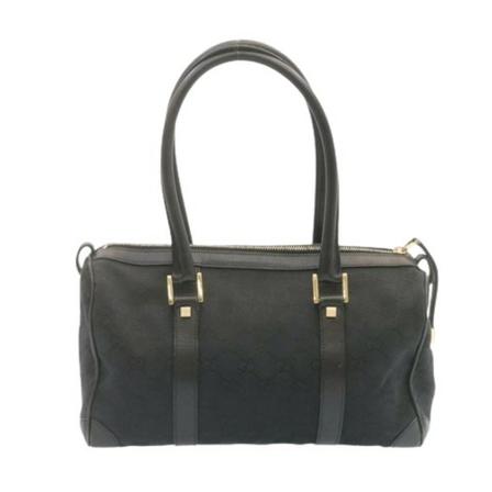 Gucci Vintage, Pre-owned Canvas Handbag Zwart, Dames, Maat:ONE Size,leer