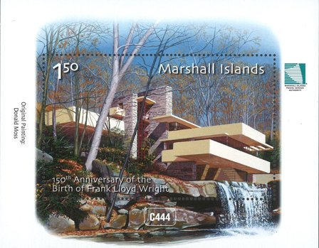 Marshall Øerne - Frank Lloyd Wright - Postfrisk miniark