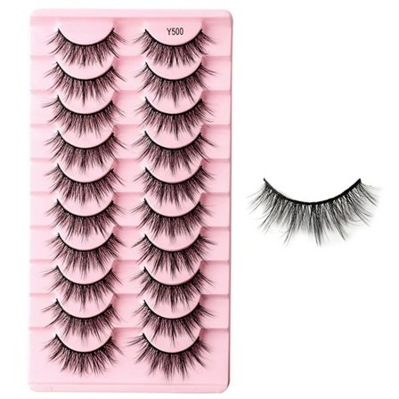 Nya fransar Mink Lösögonfransar Naturligt utseende Wispy Clear lash Band Falska ögonfransar Fluffiga 3D Curly Strip Cat Eye Fransar
