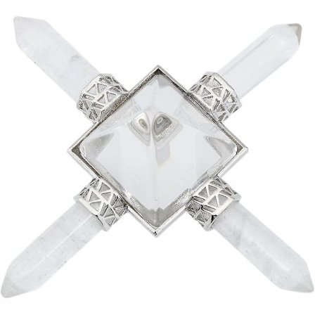 Naturlig Ädelsten 4-Punkts Kristallpyramid Energi Generator, Kvarts