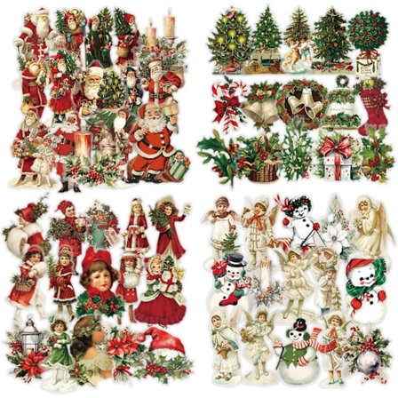 120 Stycken Scrapbook Stickers Jul Estetiska Stickers PET Fotoalbum Stickers Scrapbook Tillbehör för Bullet Journal och Kalender