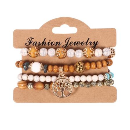 Armbandsset W - 4 Delar Vit One Size