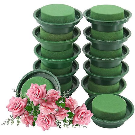DIY Blomsterarrangemangssats, rund blomsterfoamskål med grön rund våt foam för bröllopsgången