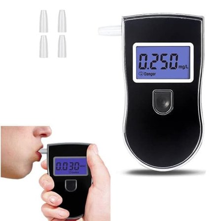 Professional Alcohol Tester with 5 Mouthpieces – High-Precision Breathalyzer