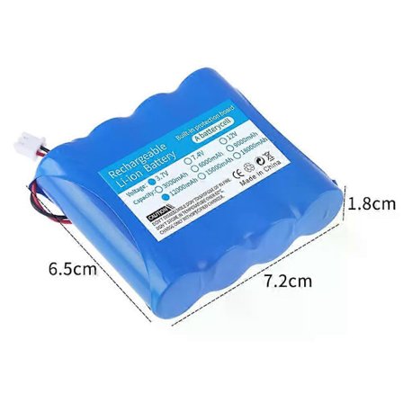 3000mAh 6000mAh 9000mAh 12000mAh 3.7V 18650 lithium-ion batteri + XH2.54 2P-stik til Bluetooth-højttaler, lille afspiller, solcellelamper
