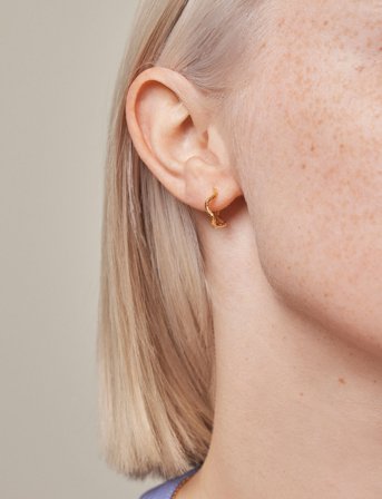 Enamel Copenhagen Holly Hoops - Gold - L