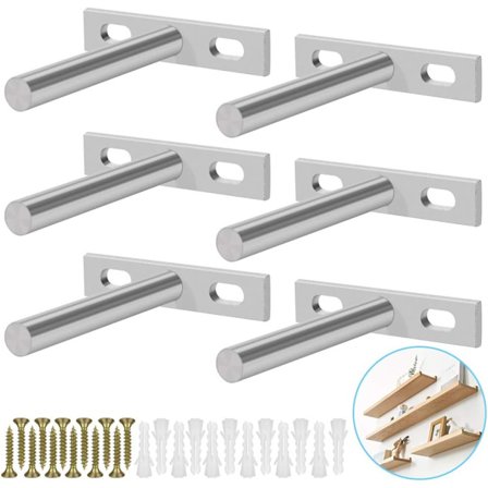 6 stk flytende hyllebrakett 75 mm (3 tommer) usynlig brakett vegg hylle kraftig skjult hyllebrakett usynlig brakett for vegg hylle veggmontert Woo