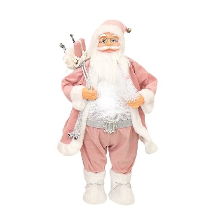 Pink Stående Julemand Ornament Til Julepejsfest Hjemmedekoration