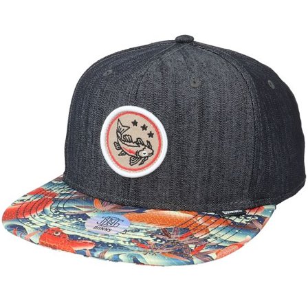 Djinns - Svart snapback Keps - 6P Sb Koi Linen Rev. Black Snapback @ Hatstore