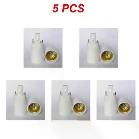 1/3/5/10 STK. G24 til E27 Adapter Lysfatningsadapter til Skrue Lampepæreholder Konverter Hvide Lampebaser