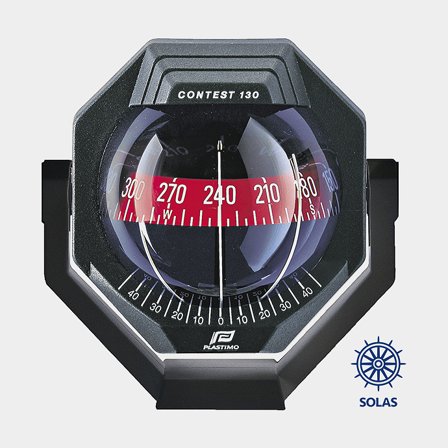 Kompass Plastimo Contest 130 svart röd ros bygelmonterad