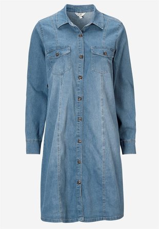 Cellbes of Sweden - Stretchig jeansklänning - mellanblå / denim - för damer - 38/40