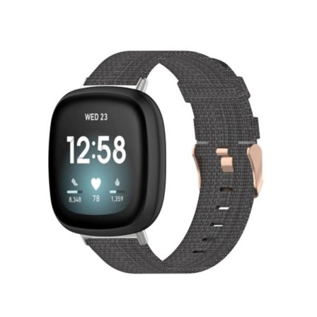För Fitbit Versa 4 / Sense 2 Universal Nylon Weave Canvas Watch Band
