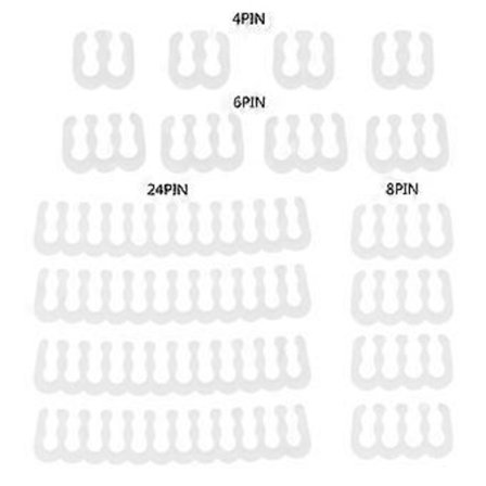 16 STK Kabelkam PC Strømforsyning Konnektor 4/6/8/24 Pin Kabler Manager til GPU Bundkort Ledningsklemme Klips Organizer Hvid