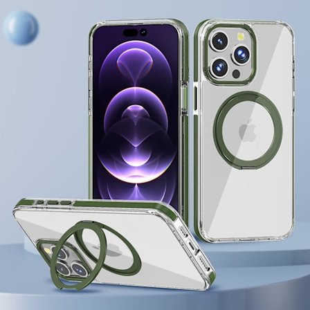 Magnetic Clear Case Kompatibel Iphone 15 Pro Max Med Magsafe Stand Ring Hållare Stötsäker För Iphone 15 Pro Max Case