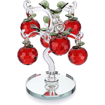 Omenapuu koriste lasi Rotapfel koti koriste lahja syntymäpäivä joulu häät juhla kristalli koriste kukat irrotettava kotiin hotelliin toimistoon