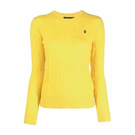 Ralph Lauren, Round-neck Knitwear Geel, Dames, Maat:S