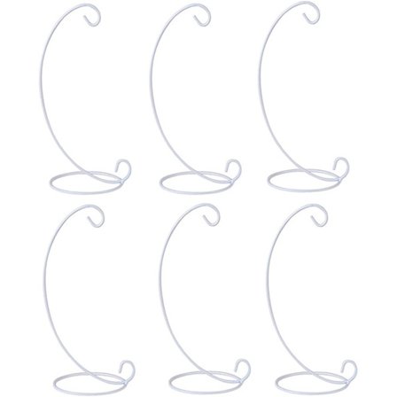 6 Dekorative Stativer, Hvid, Jernophængningsstativer til Ophængning af Glas Terrarie-Glober og Luftplanter