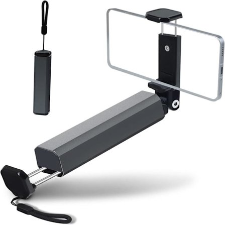 Feste for mobiltelefon i fly, mobiltelefonfeste i aluminium egnet for flyreiser, 360 graders roterende klemme, reisetilbehør, grå.