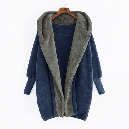 Huvtröjor Med Öppen Front För Kvinnor Fuzzy Fleece-överrockar